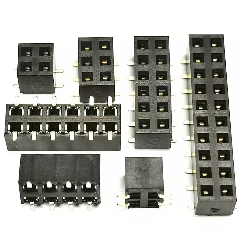 50pcs 2.54mm PH5.0 SMD 2X3/4/5/6/7/8/10/12/20P Plastic Height 5.0 Double Row Goldplated Rohs PCB Female Pin Header Connector