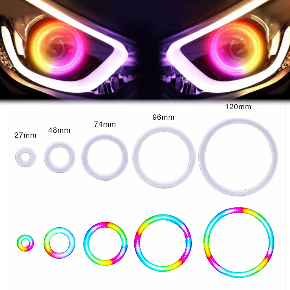 5V/12V WS2812 RGB COB Ring Light 27/48/74/96/120MM Individually Addressable with Built-in IC WS2812 WS2811 DC5V/12V RGB COB RING