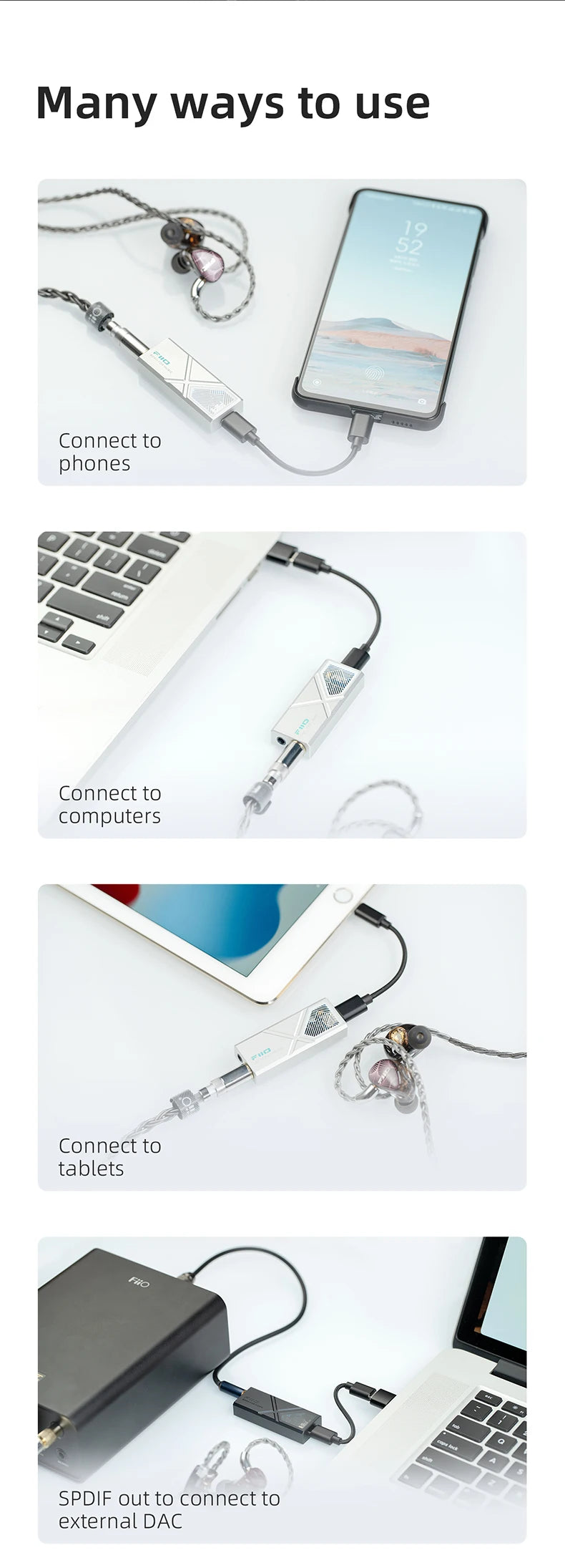 FiiO KA13 Dual CS43131 Portable DAC Amplifier for IOS/Android 3.5mm and 4.4mm Balanced Output, 550mW high Power