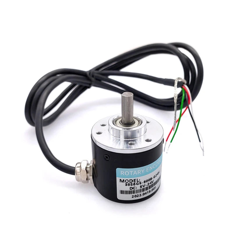 38S6G5-B-G24N Rotary Incremental Encoder AB 2 Phase Connection 50/100/200/360P/R 5-24V Solid Shaft DC Open Collector Output NPN