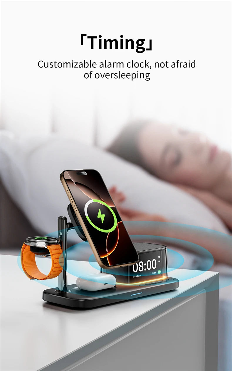 Super Fast QI2.2 25W Magnetic Wireless Charger Station For Galaxy S25/S26 iPhone 17 16 Pro Max Apple& Galaxy Watch Airpods Buds