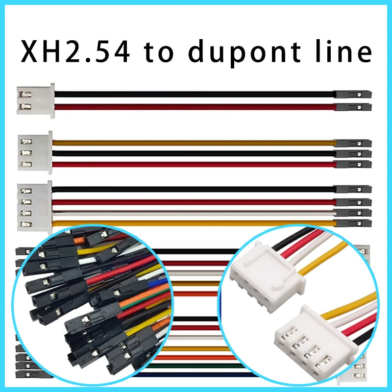 5PCS XH2.54/PH2.0/HY2.0/ZH1.5/MX1.25/SH1.0 To Dupont Line Cable 1P Female 2/3/4/5/6/P 20CM 26AWG 28AWG Jumper Wire