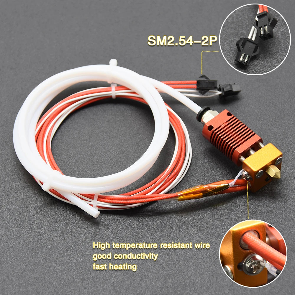 Ender 3 Metal J-Head CR10 MK8 Hotend Extruder Kit Heat Block Nozzle Heater Thermistor for CR10s Pro Ender3 V2 Ender 5 3D Printer