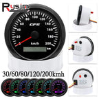 60/120/200KMH 85MM GPS Speedometer Gauge 7 Color Light with GPS Antenna Waterproof Motorcycle Boat Car Truck Speed Gauge Meter