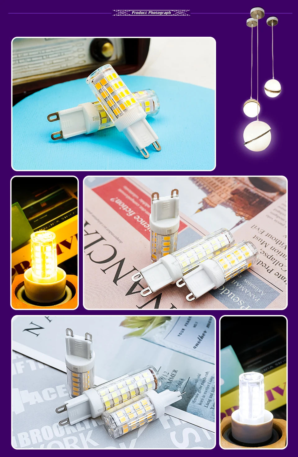 10pcs Super Bright G9 LED Lamp AC220V 7W 9W 12W 15W Ceramic SMD2835 Led Bulb Warm/Cool White Spotlight Replace Halogen Light