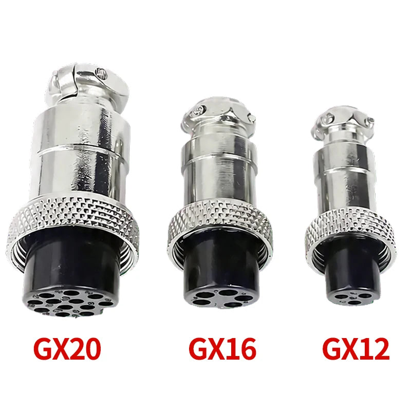 GX12 GX16 GX20 Aviation Connector 2 3 4 5 6 7 8 9 10 12 Pin Male Female Circular Metal Cable Plug Panel Mount Socket Industrial