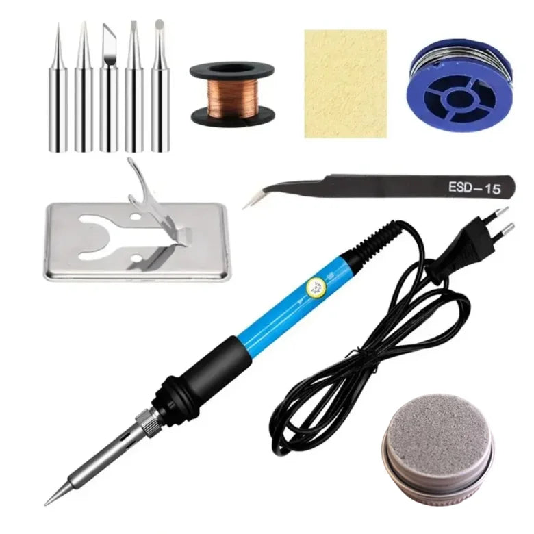 60W Adjustable Temperature Electric Soldering Iron EU 220V / US 110V Welding Iron Rework Station Heat Pen Tips DIY for Repairing