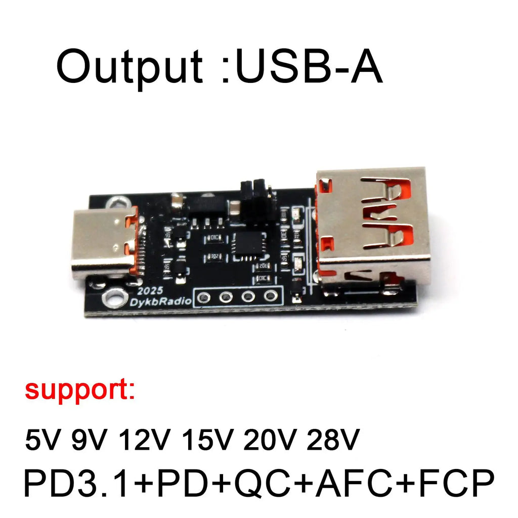 PD3.1 Decoy Fast Charging 28V 20V 15V 12V 9V 5V Voltage Trigger QC PD TO DC XT30 XT60 USB Power Delivery Model Aircraft Charger