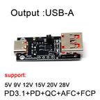 PD3.1 Decoy Fast Charging 28V 20V 15V 12V 9V 5V Voltage Trigger QC PD TO DC XT30 XT60 USB Power Delivery Model Aircraft Charger