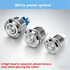 16/19/22MM Push Button Switch Screw Terminal Self-locking Latching Momentary Metal Black 12/24/220V Waterproof Power Start Stop