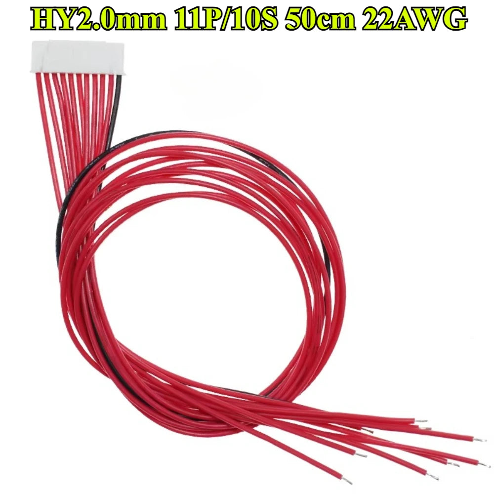 2P-18P BMS Balance Cable HY2.0mm Lithium Battery Protection Board Connection Wire PIN 1S~17S with Lock Buckle Cable 22AWG 50cm