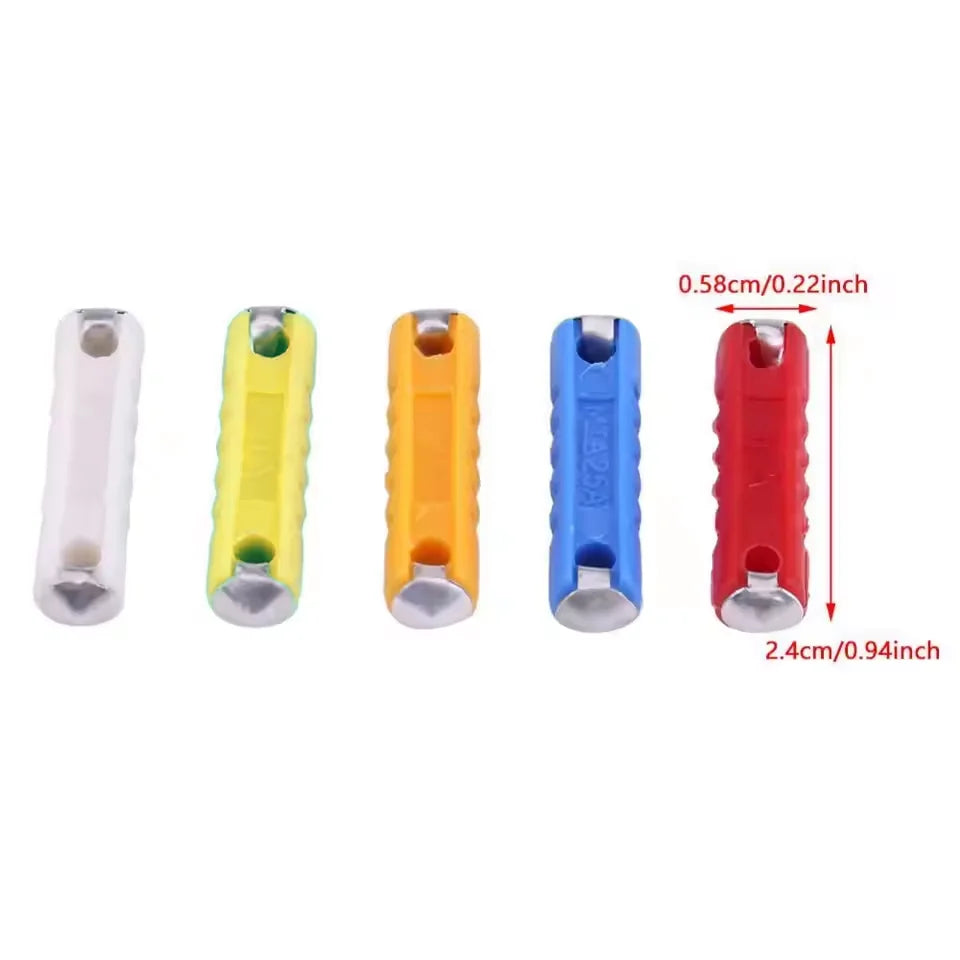 50/100/200 Pcs Continental Car Fuses Set European Bar Torpedo Fuse 5/8/10/16/25 AMP Automotive Circuits For Vintage Classic Cars