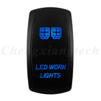 12V 20A Blue Led Car Boat Laser Rocker Switch ON OFF, (ON) OFF, ON OFF ON, (ON) OFF ON, (ON) OFF (ON) Waterproof