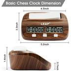 LEAP Chess Clock Digital Chess Timer with Count up / Countdown Timer for Board Games Timer with Alarm Function Wood Appearance