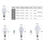 E27 B22 Motion Sensor LED Light Bulb PIR Motion Activated Dusk to Dawn Indoor Outdoor LED Light Bulb For Garage Front Door Porch