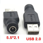 AC TO DC Adapter Plug DC Female to USB Male Female DC 5.5 * 2.1MM Power Converter 12V Plug Charging Adapter Converter USB Plug