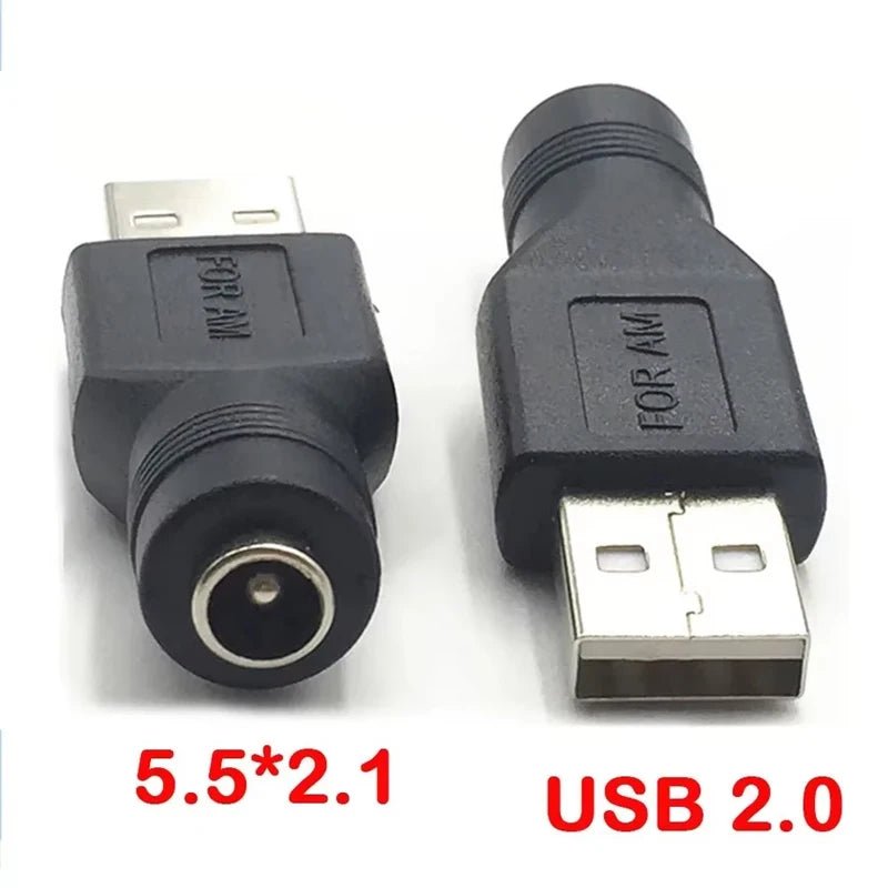 AC TO DC Adapter Plug DC Female to USB Male Female DC 5.5 * 2.1MM Power Converter 12V Plug Charging Adapter Converter USB Plug