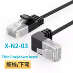 Swivel Bend Cat6a/Cat6/Cat6 Network Cable 10G X 104M Finished Jumper Fine 360° Right Angle RJ45 Connector High-Speed Data Transf