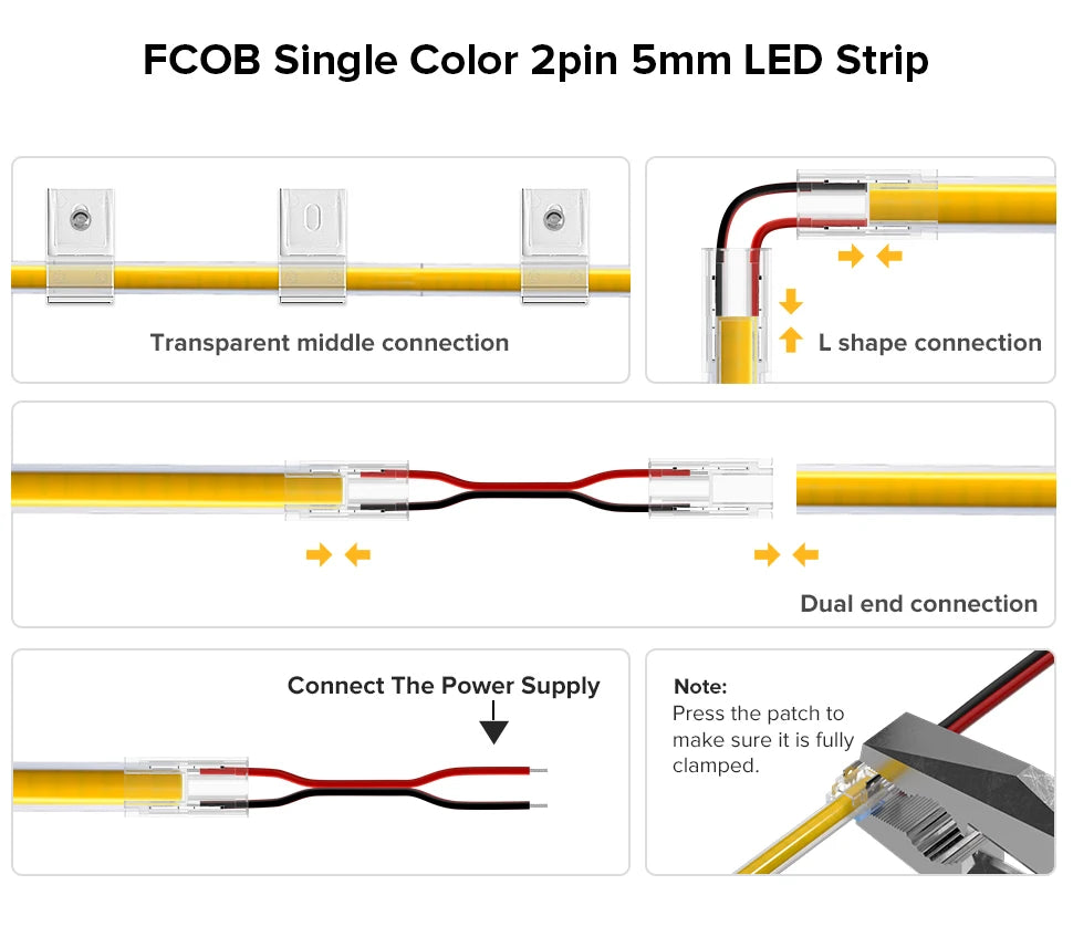 FCOB LED Strip 12V Flexible 5mm 8mm Width High Density Blue White Red Green Pink Yellow Flexible Dimmable RA90 Cob LED Strip