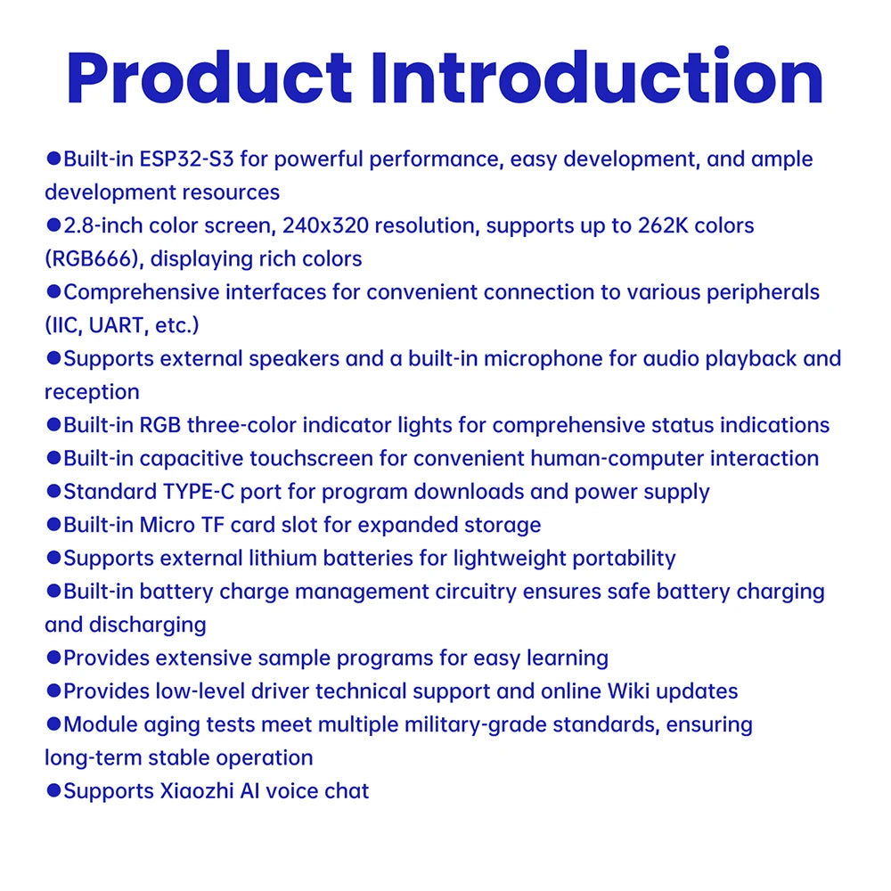 ESP32-S3 Development Board Wifi Bluetooth Intelligent Display Screen 2.8 Inch TFT Module Touch Screen Type C ES3N28P ES3C28