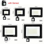 LED PIR Motion Sensor Floodlight Outdoor Wall Light White Light 100W 50W 30W 20W 10W IP66 Waterproof LED Spotlight For Garden