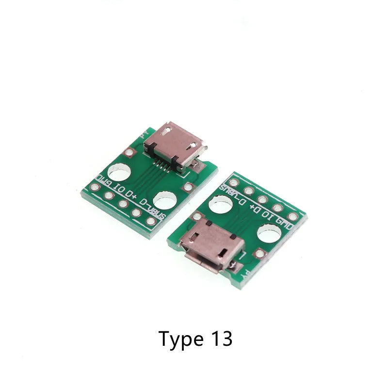 5pcs USB 2.0 Micro Mini A Female/Male USB B Connector Interface to 2.54mm Pin Header PCB Converter Adapter Breakout Board