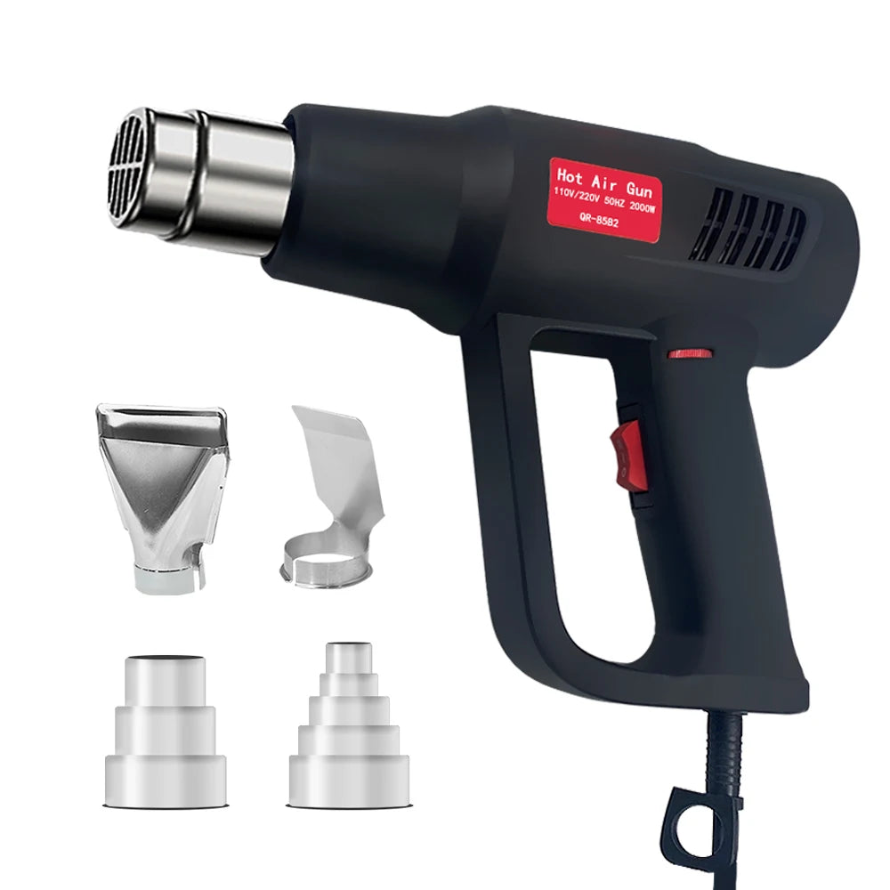 LEFAVOR 2000W Electric Hot Air Gun 220V Industrial Dual Wind Speed Temperature Controlled Building Hair Dryer Heat Gun Nozzle