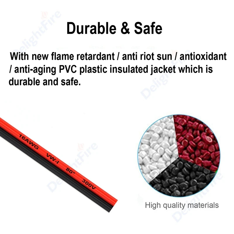 5-100m LED Cable 18 20 22AWG Hookup Wire 6 5 3 2 4pin RGB Extension Cable For LED Strip WS2812B Pixels Light SM JST Connectors