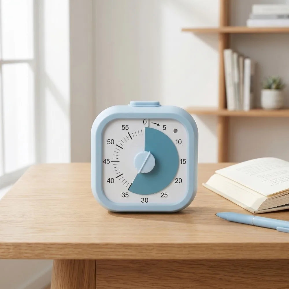 60 Minute Visual Timer Self Discipline Silent Operation Countdown Alarm Clock Square / Round Design Visualization