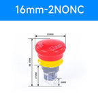 16mm 22mm Ultra Thin Plastic emergency stop button mushroom emergency switch self-locking stop charging pile power outage on off