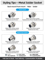 M12 Screw Termination Plastic Field Plug NMEA2000 5 Pin Straight Angled IP67 Waterproof 3 4 6 8 Poles Sensor Connectors PG7 PG9