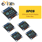 1-10pcs 0.96 Inch OLED Display Module I2C IIC SPI Serial 128X64 LCD 3.3-5V 4 Pin White/Blue/Yellow Blue  for Arduino