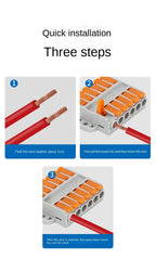 Wire Connector 2/3/4/5/6 Pin Universal Docking Fast Wiring Conductors Push-in Terminal Block Cable Splitter High Power Connector
