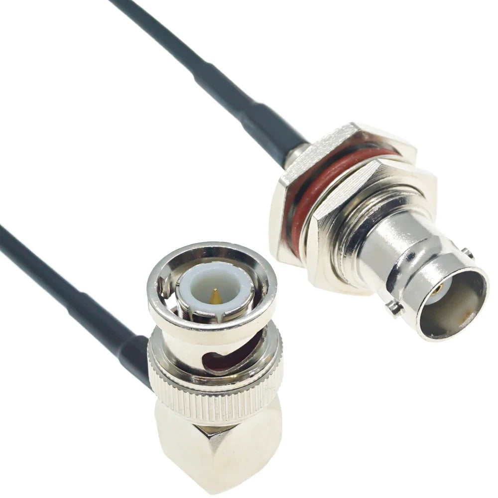 RG174 Cable BNC To BNC Male Female Plug Jack Nut Connector Right Angle Extension RF Coaxial Coax Jumper Pigtail 1M 5m 10M 15M