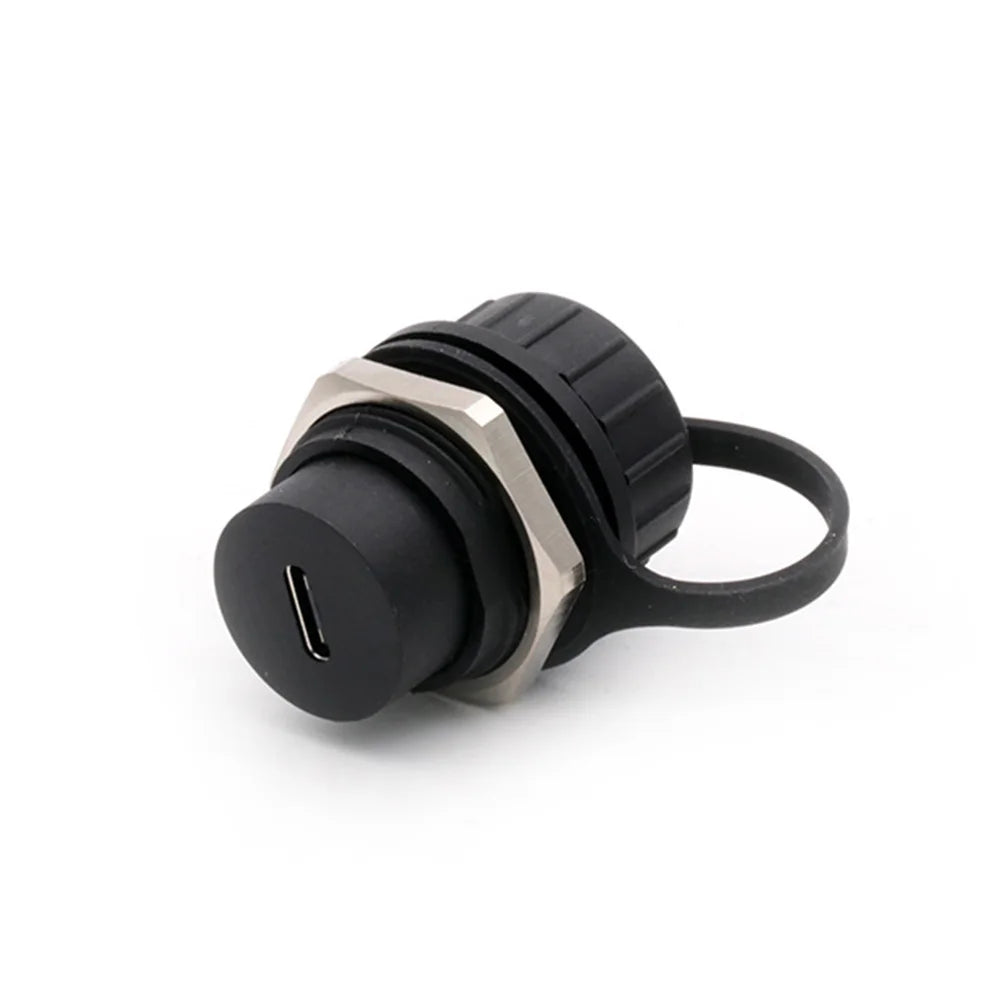 Waterproof D Type Chassis Connector,Type C Female to Female USB-C Converter Adapter Type-C Panel Mount DIY Jack with Dust Cover