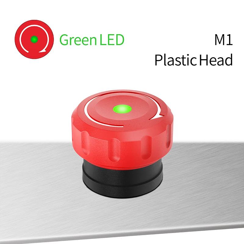 LANBOO 22mm Emergency Stop Button Waterproof Quick Plug Big Head Red Metal with LED Indicator Light 2NC E-Stop Switch for Indust