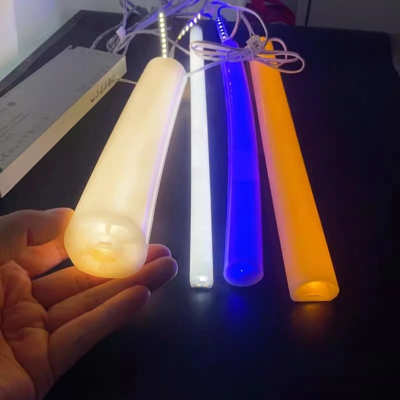 Round Flexible LED Neon Rope Lamp Silicone Tube 180/270/360° Tape Lamp Diffuser For WS2811 WS2815 Outdoor Decor Neon Strip Light