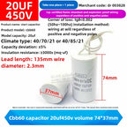 CBB60 Capacitor 450V AC Motor Run Capacitors 3/4/5/6/8/10/12/14/15/16/18/20/30/35/40/50/60/70UF for Washing Machine, Water Pump