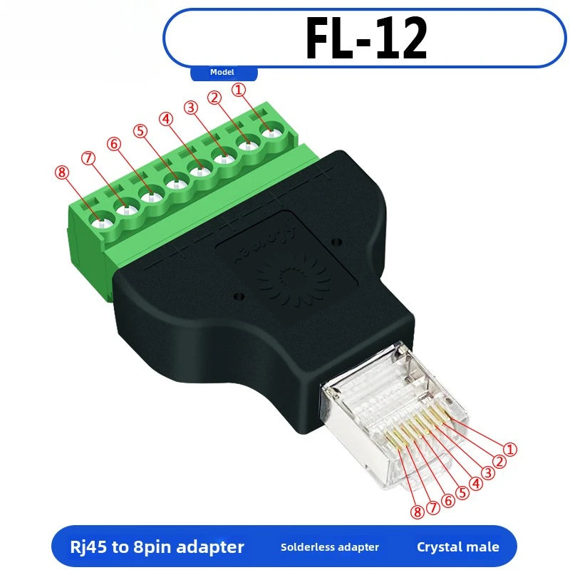 RJ45 Adapter Terminal RJ45 Adapter Terminal Cat5e Cat6 Adapter Board Network Port DIN35 Guide Rail Installation