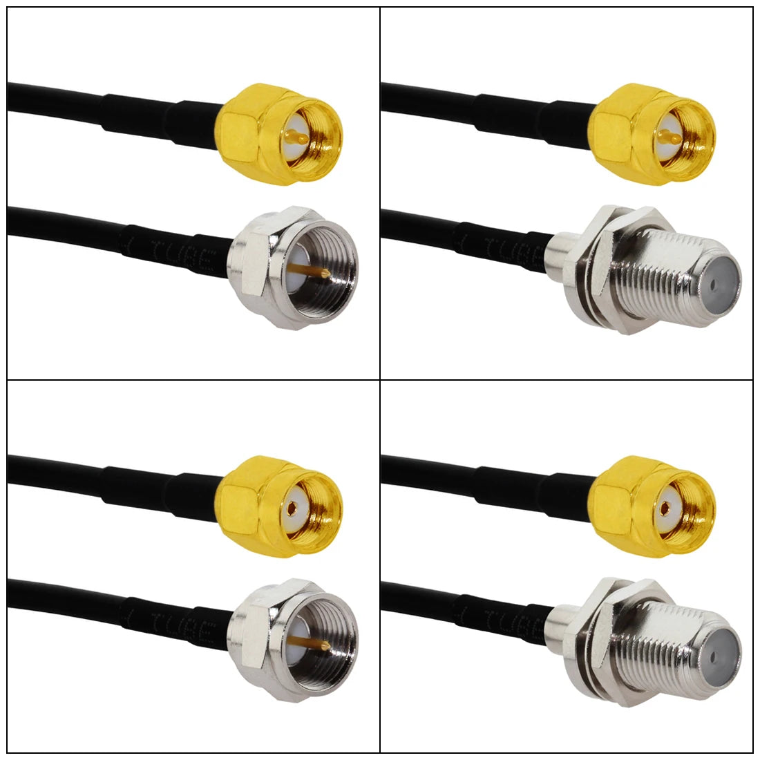 1pc SMA RF/RP Male/Female to F Plug Jack Pigtail Cable RG174 20cm/30cm/50cm NEW SMA to F RF Coax Adapter