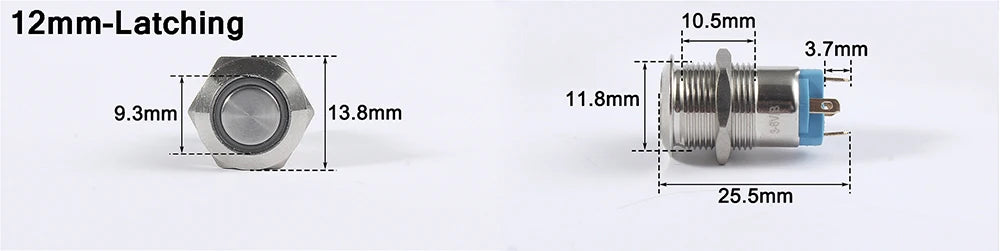 12/16/19/22mm Waterproof Metal Push Button Switch LED Light Momentary Car Engine Power Switches 5V 12V toggle 220V Volt