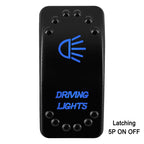 Waterproof Rocker Switch with Blue LED | 12V/24V Latching & Momentary (SPST/ DPDT) | for Marine, UTV, ATV, RZR, Automotive