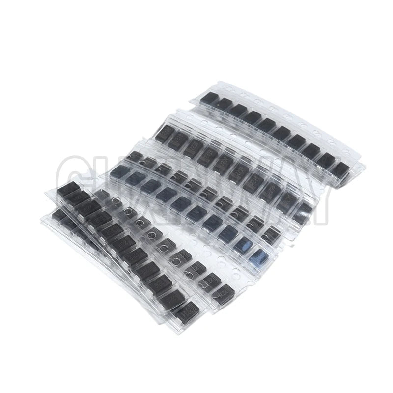 90PCS Rectifier Diode 1N4007 1N4001 1N4004 SS14 SS24 SS34 SS16 SS26 SS36 SMD Schottky Diode Assort Kit