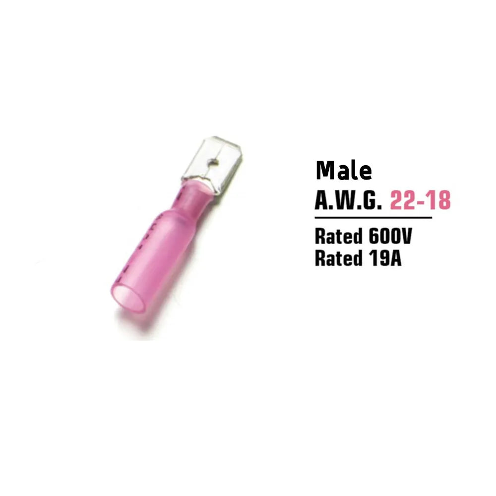 20/50/100PCS Male Female Heat Shrink Spade Crimp Terminal Waterproof Insulated Butt Electrical Wire Connector Cable Terminal Kit