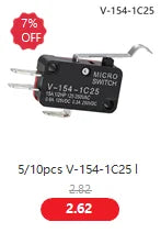 V-15 V-151 V-152 V-153 V-154 V-155 V-156-1C25 Micro Switch 16A 250VAC SPDT Momentary Travel Limit Switch 1NO1NC Lever Roller