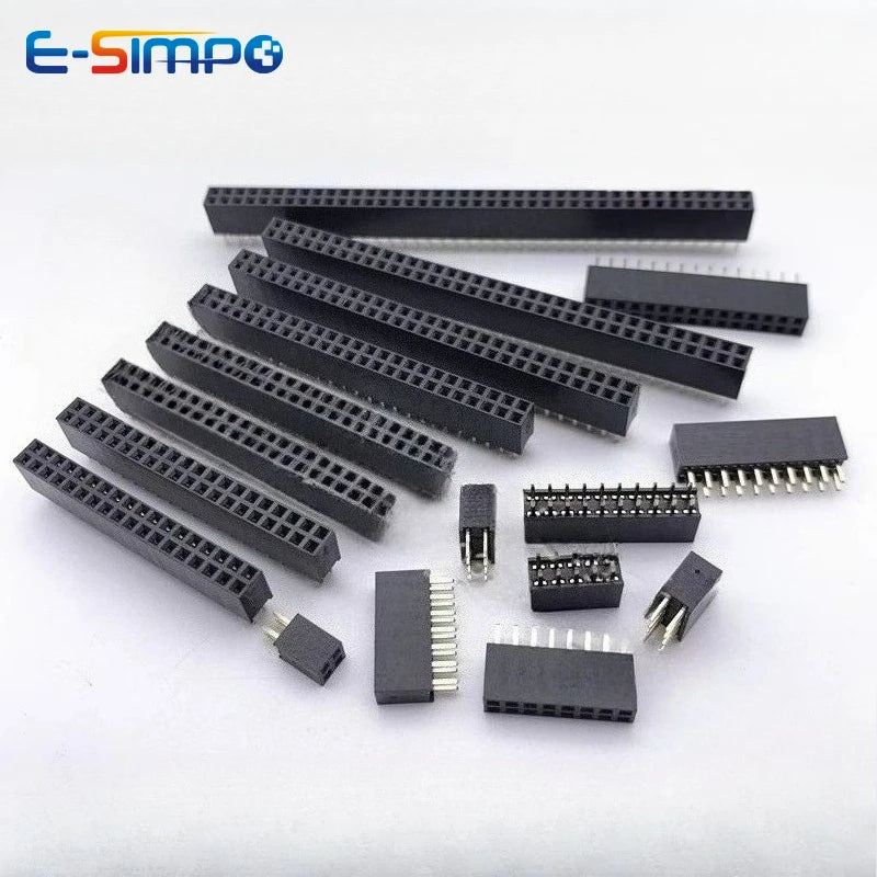 10pcs 2.0mm PH6.35 Straight Female Header Double Row Vertical 2X2/3/4/5/7/8-20/40P PC2.8 1U Gold-plate PCB Pin Socket Connector