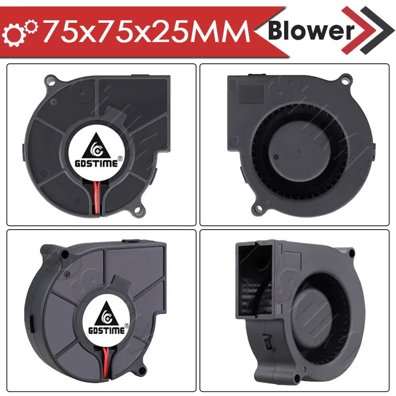 Gdstime 5015 24v Fan 4010 Snail Fan 2PIN DC 5V 12V 3D Printer Mini Fan 7015 7530 Cooling Fan 3010 5020 Turbo Fan Radial Cooler