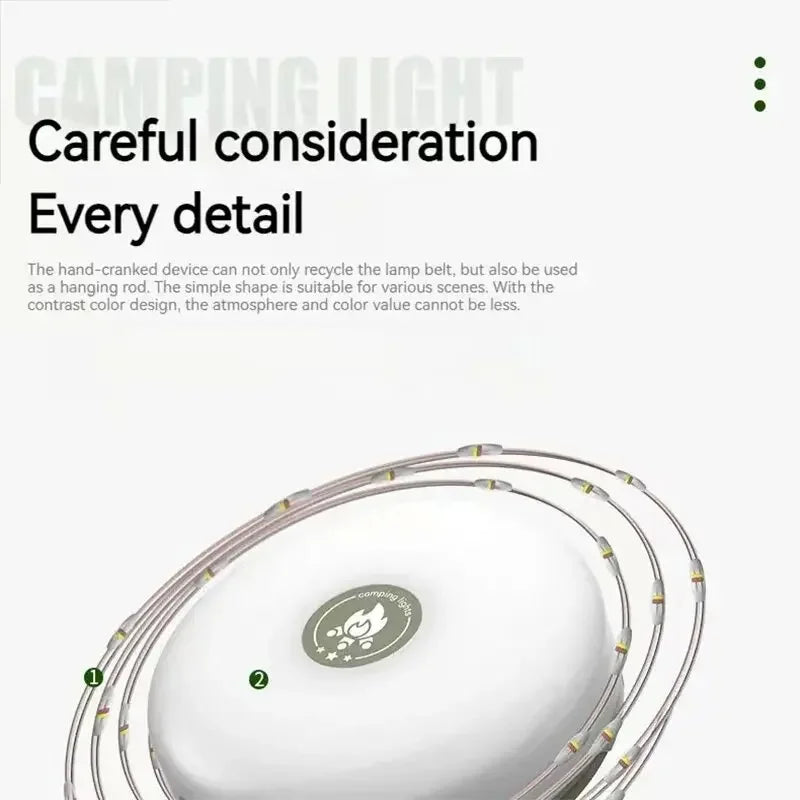 4-in-1 Camping Light LED Reel String Lights Outdoor USB Camping Lamp Recyclable LED Night Light For Garden Tent Room Decor