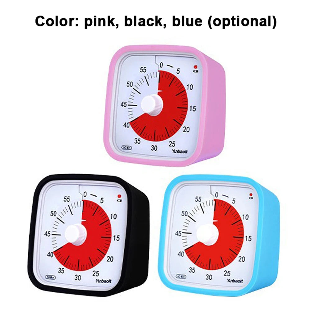 VT01 60 Minute Visual Timer Silent Countdown Time Manager with Protective Case Drop-proof Alarm Clock DIY Timer for Kids Kitchen