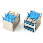 10PCS USB Interface Double-Layer USB Socket Type A Standard Port Male and Female Solder Socket DIP Straight Bent Pin PCB Socket